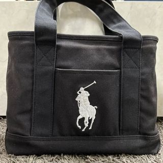 POLO ポロ ラルフローレン キャンバス トートバッグ MD ジップ 黒