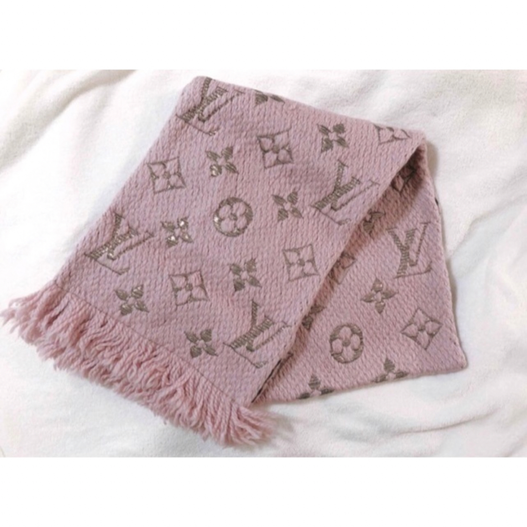 LOUIS VUITTON マフラー ピンク ロゴマニア エシャルプ-