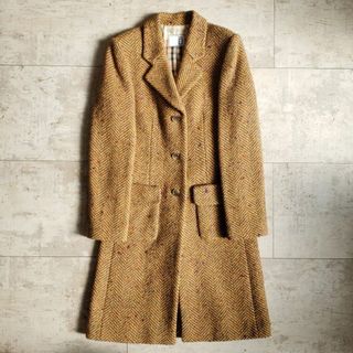 極美品✨DAKS レディース アンゴラ ロングコート ライトパープル XL