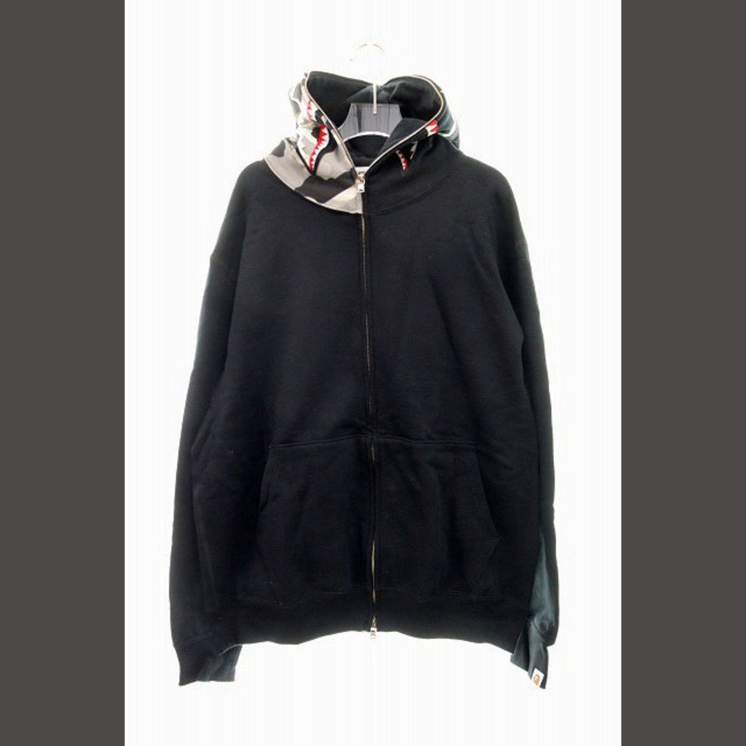 A BATHING APE SHARK FULL ZIP HOODIE ブラック