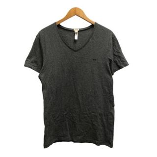 ディーゼル(DIESEL)のディーゼル DIESEL Tシャツ 半袖 Vネック 無地 ロゴ グレー 黒(Tシャツ/カットソー(半袖/袖なし))