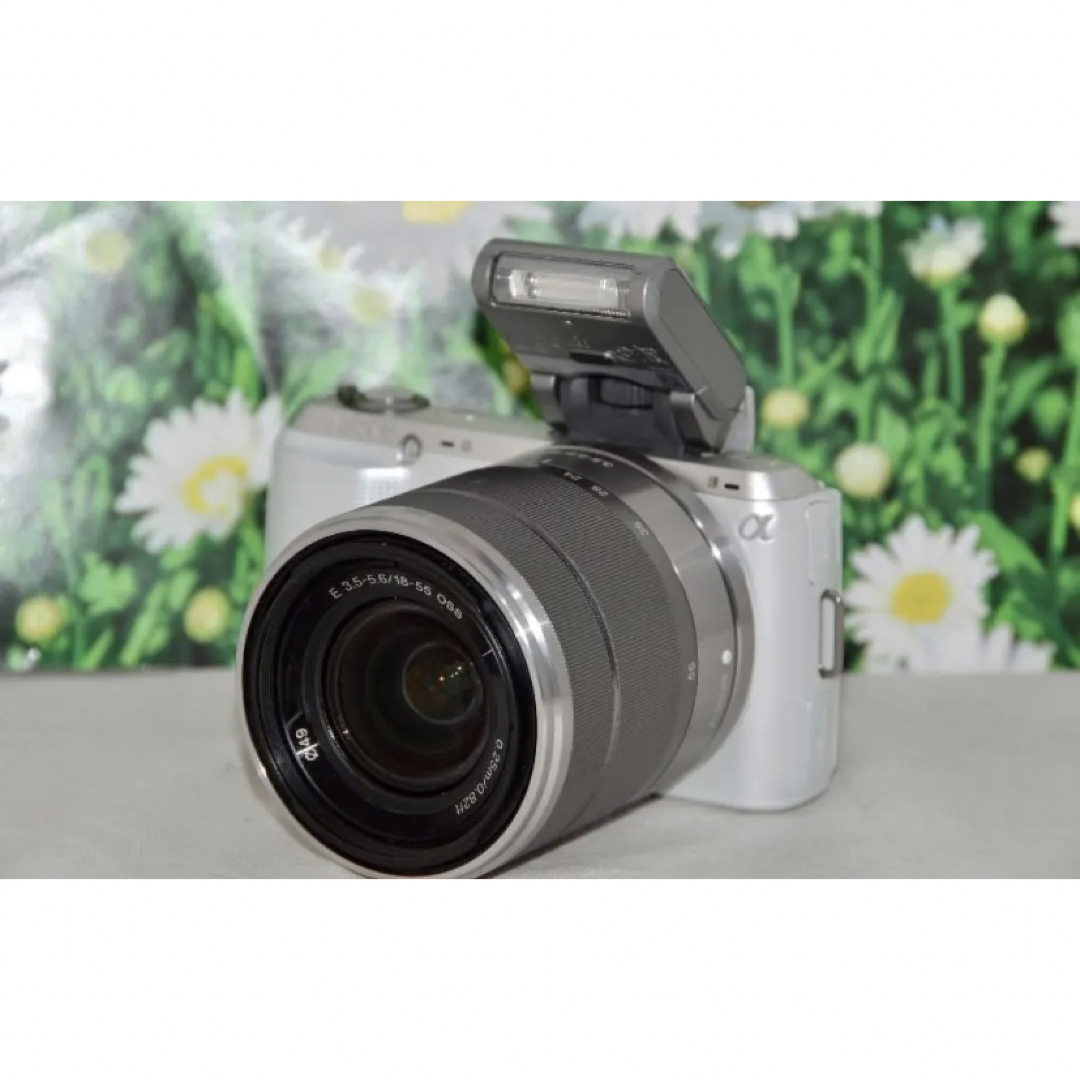 SONY(ソニー)の❤美品❤️SONY NEX-C3 標準レンズキット シルバー 人気❤ スマホ/家電/カメラのカメラ(ミラーレス一眼)の商品写真