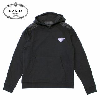 PRADA - 1 PRADA ブラック ロゴ パーカー フーディ size XLの通販 by