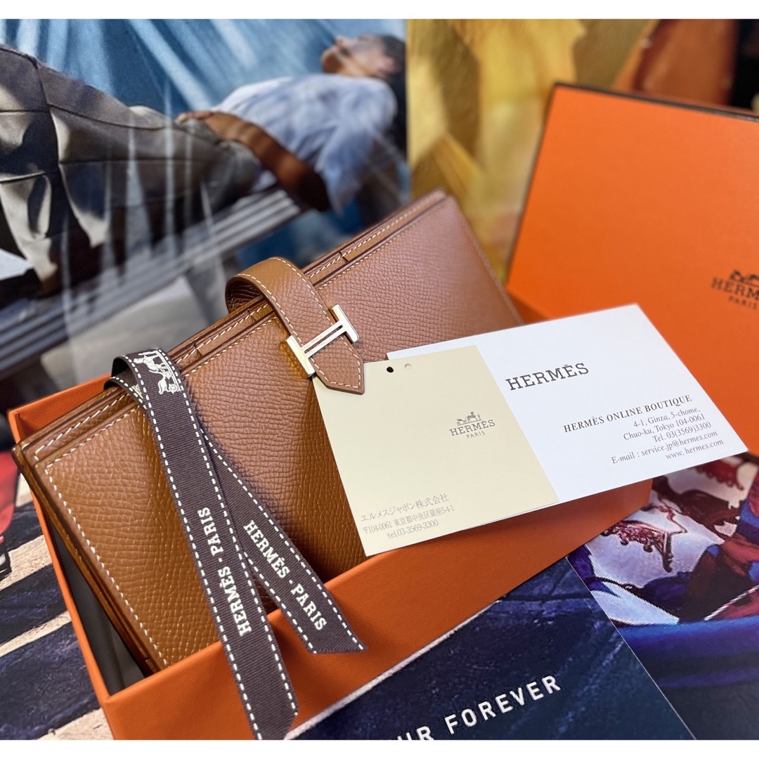 【正規品】HERMES ほぼ未使用✨エルメス べアン スフレ 長財布 2021年レディース