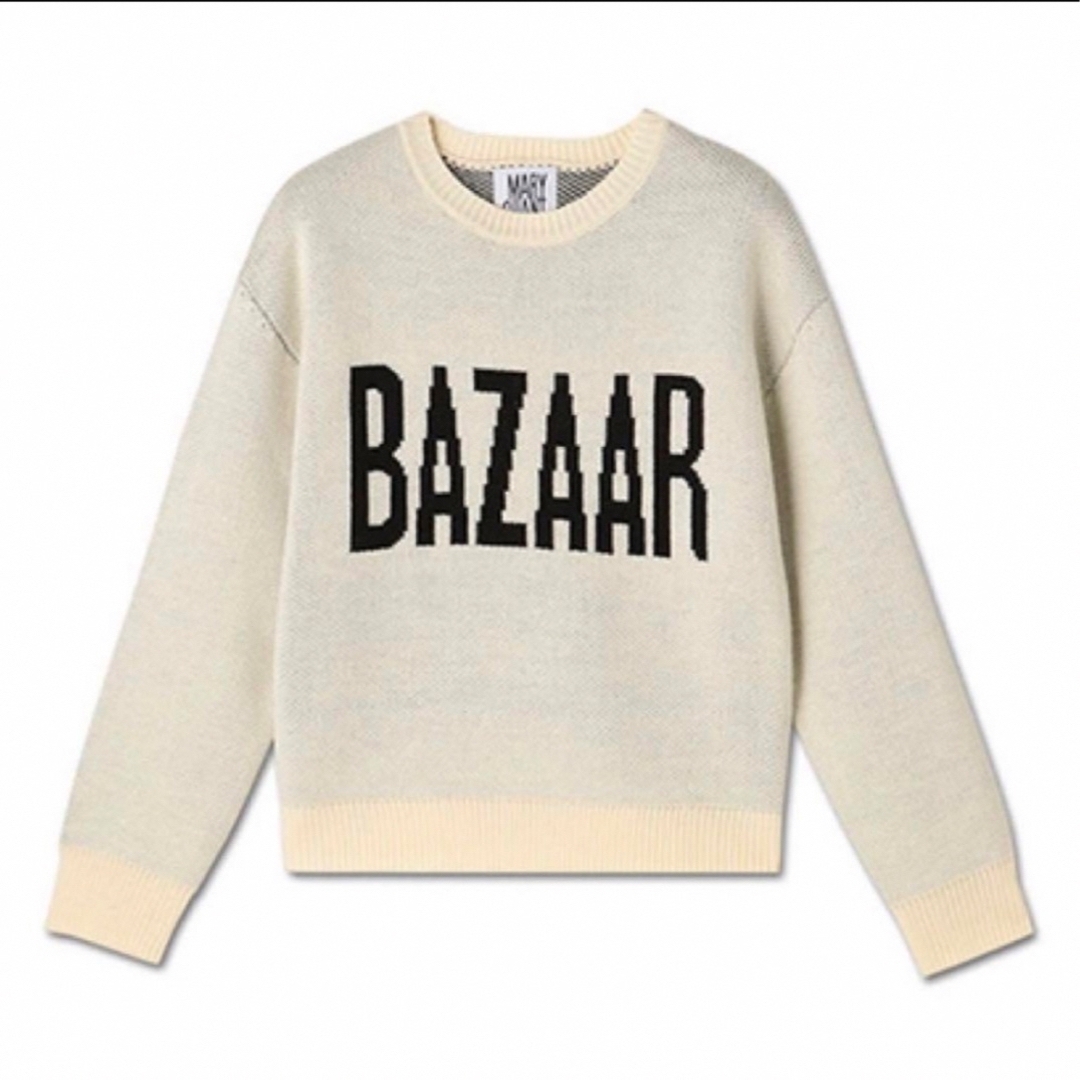 MARY QUANT(マリークワント)のマリークワント　BAZAAR 長袖ニット　プルオーバー　ホワイト レディースのトップス(ニット/セーター)の商品写真