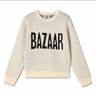 マリークワント(MARY QUANT)のマリークワント　BAZAAR 長袖ニット　プルオーバー　ホワイト(ニット/セーター)