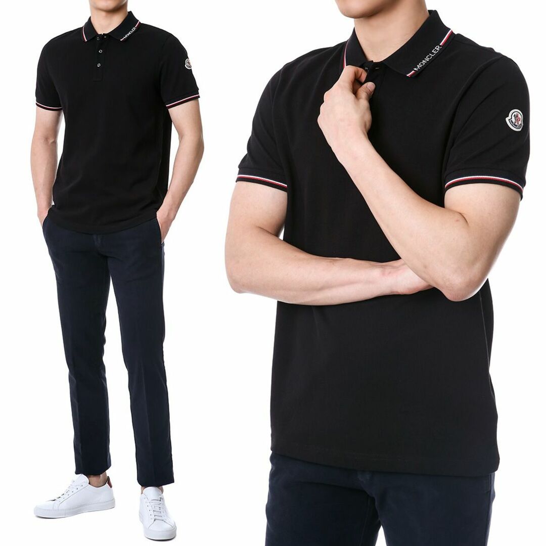 MONCLER(モンクレール)の送料無料 94 MONCLER モンクレール 8A00012 84556 ブラック ポロシャツ 半袖 size S メンズのトップス(ポロシャツ)の商品写真