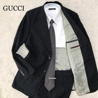 グッチ(Gucci)の【現行☆未使用級】GUCCI グッチ スーツ 裏地bee ネイビー 総柄 50R(セットアップ)