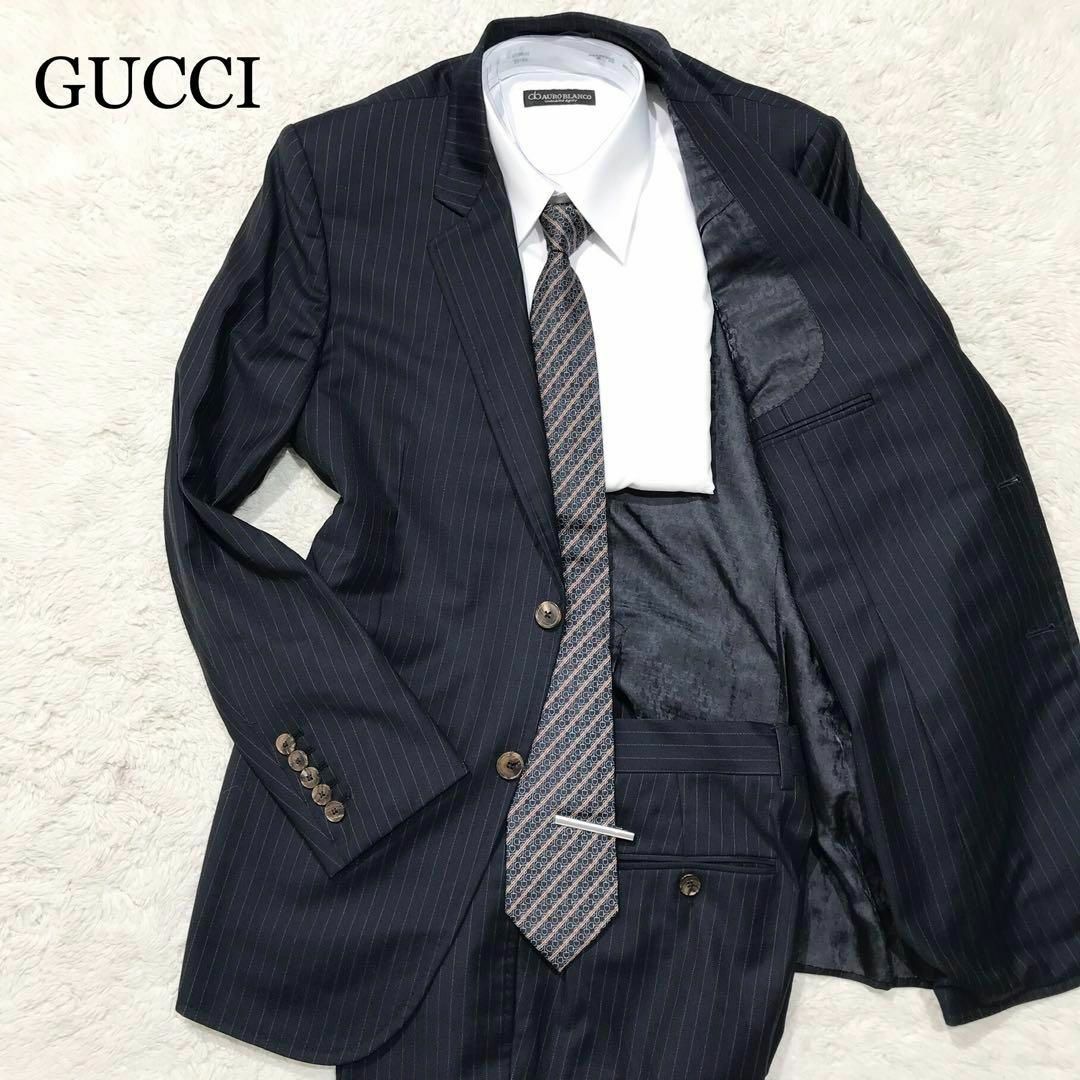 Gucci - 【現行☆極美品】GUCCI グッチ スーツ 裏地総柄 ストライプ