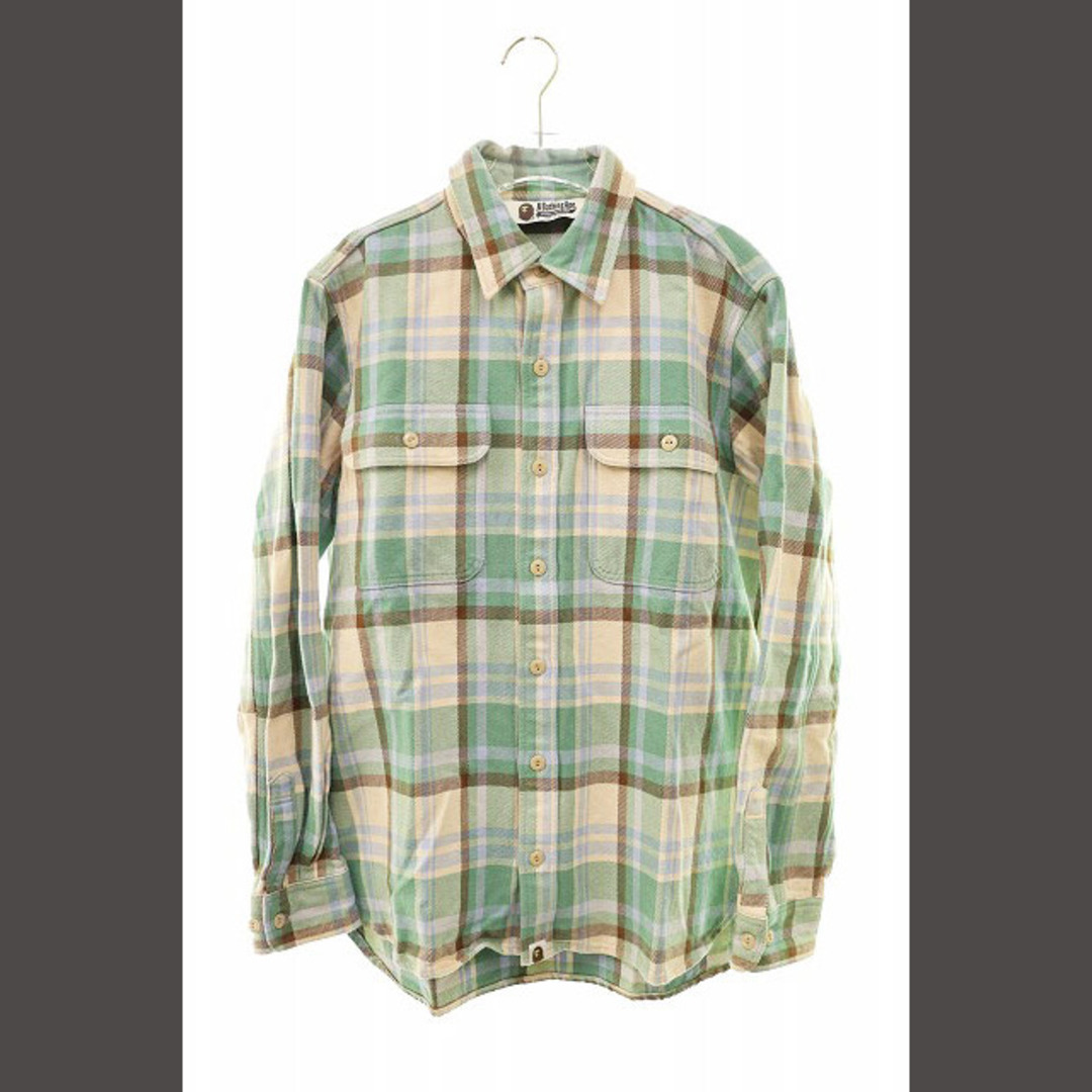 APE HEAVY FLANNEL SHIRT L ヘビー ネルシャツ-