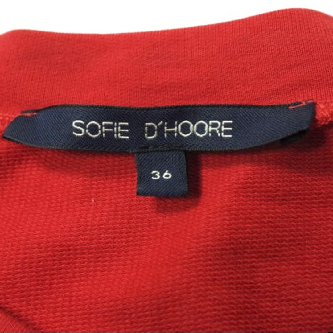 SOFIE D'HOORE ソフィードール ギャザーショートスリーブワンピース 1966-343-0703 36 レッド 半袖 ドレス トップス【中古】【SOFIE D'HOORE】 レディースのワンピース(ひざ丈ワンピース)の商品写真