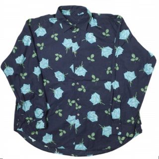 SSZ エスエスズィー 23AW 日本製 Highland Rose Shirt ローズプリント オーバーサイズシャツ 11-11-0569-139 M NAVY 長袖 薔薇 BEAMS トップス【中古】【SSZ】(シャツ)