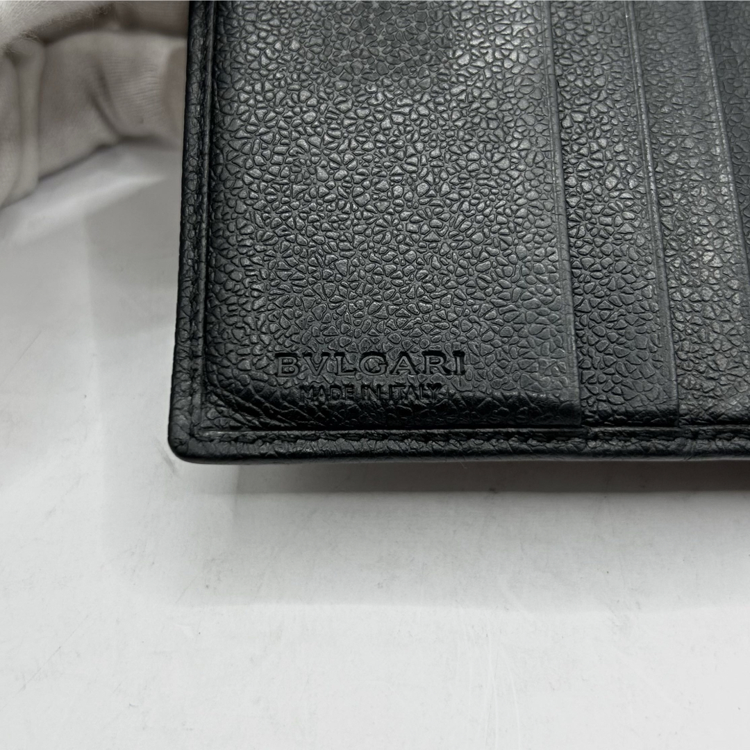 美品 BVLGARI レザー 二つ折り財布 コローレ ラウンドジップ ブラック