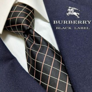 バーバリーブラックレーベル(BURBERRY BLACK LABEL)のバーバリーブラックレーベル　ネクタイ　チェック　ハイブランド　高級　肉厚　黒(ネクタイ)