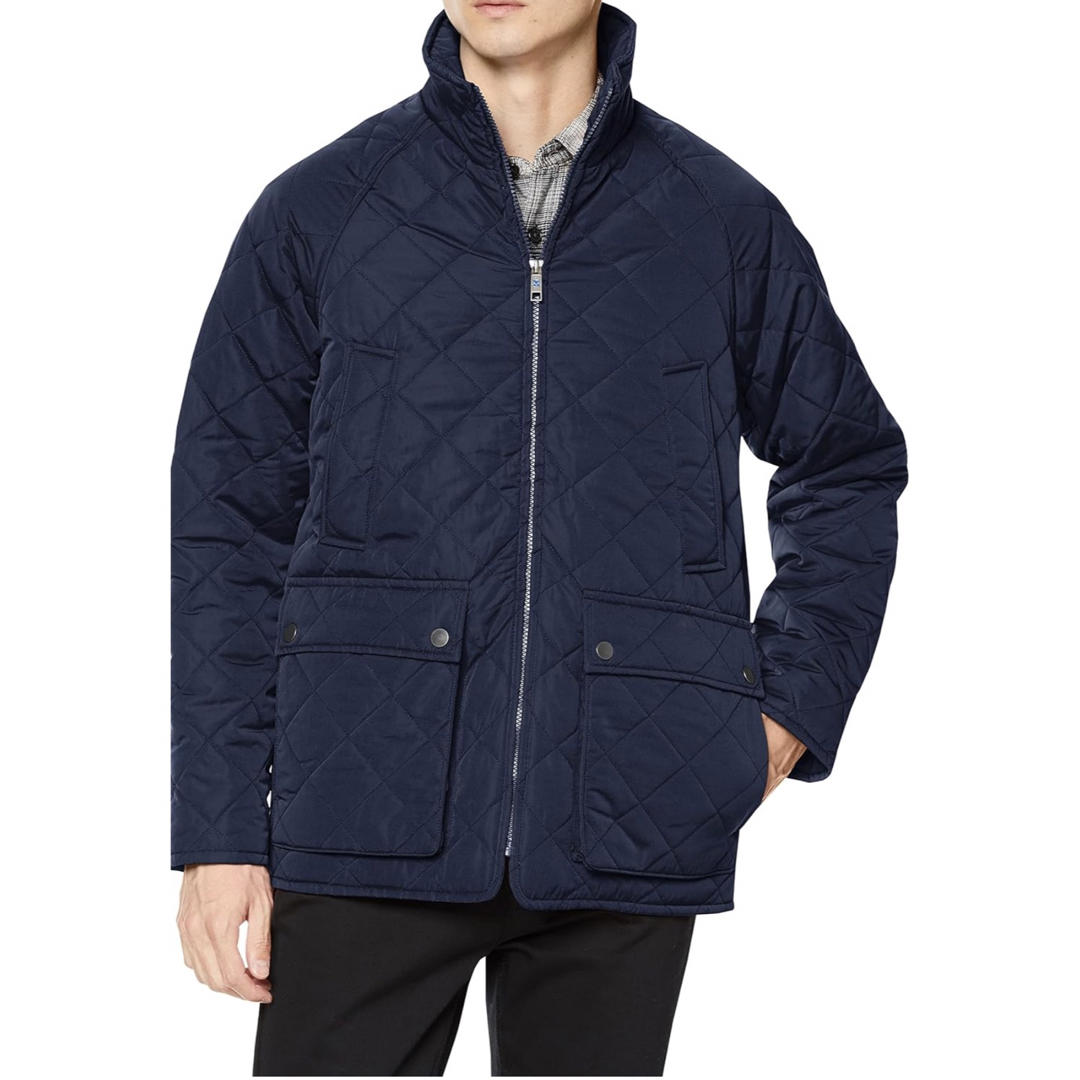 完全新品　紺色中綿キルティングジャケット　メンズM メンズのジャケット/アウター(ナイロンジャケット)の商品写真
