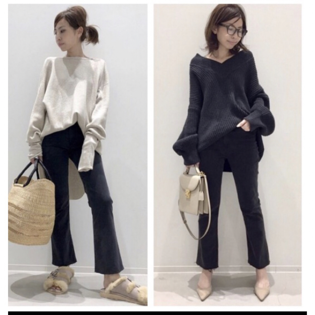 L'Appartement DEUXIEME CLASSE(アパルトモンドゥーズィエムクラス)のアパルトモン　3*1 CROPPED FLARE DENIM ブラック25 レディースのパンツ(デニム/ジーンズ)の商品写真