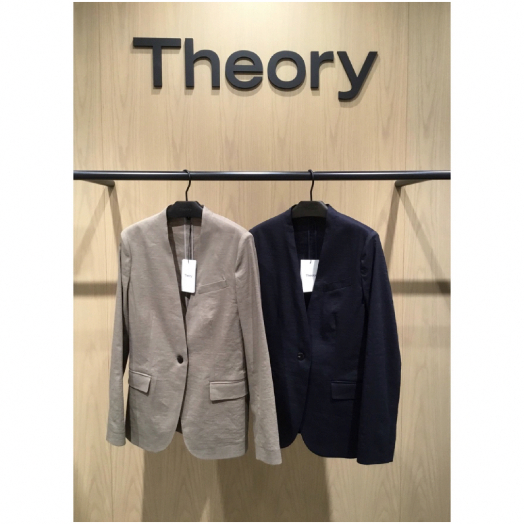 theory(セオリー)のTheory 20ss ノーカラーリネンジャケット レディースのジャケット/アウター(ノーカラージャケット)の商品写真