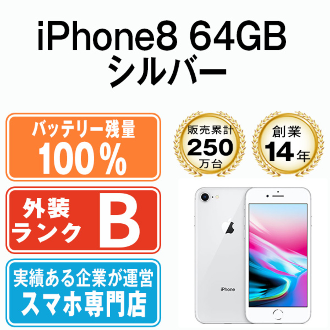 【新品同等品】iphone8 64GB SIMフリー バッテリー100%