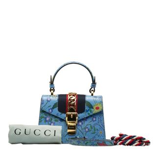 グッチ ミニバッグ ハンドバッグ(レディース)(ブルー・ネイビー/青色