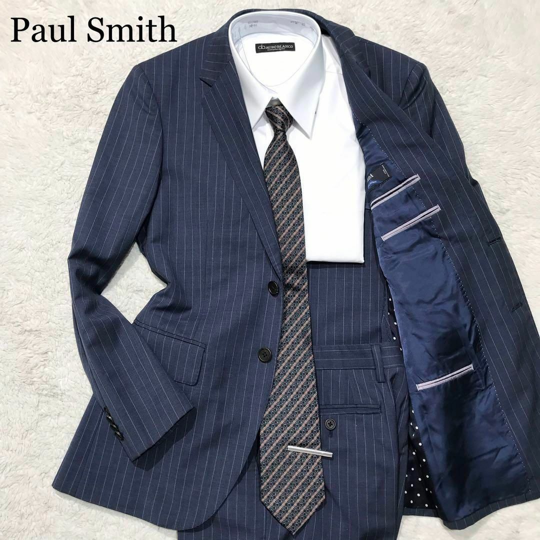 Paul Smith ポールスミス 高級生地REDA ストライプ スーツ L-