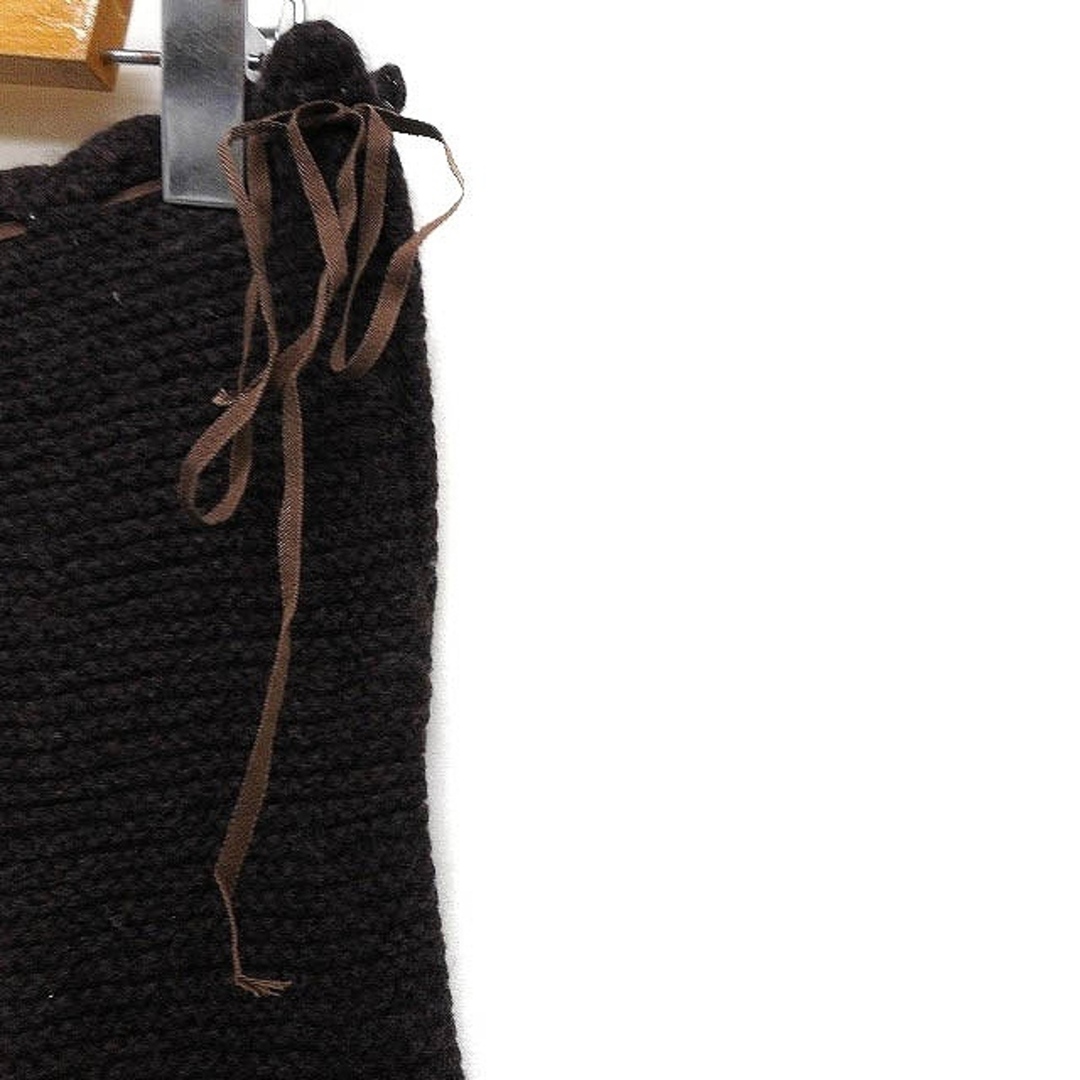 MACPHEE(マカフィー)のマカフィー MACPHEE トゥモローランド ニット フレアスカート ひざ丈 茶 レディースのスカート(ひざ丈スカート)の商品写真
