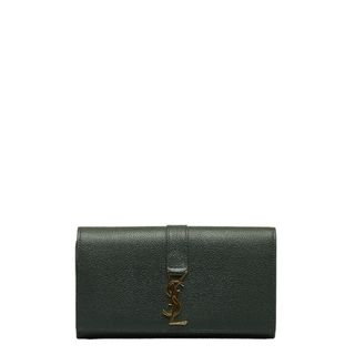 YSL　サンローラン　レザー　コンパクト財布　Wホック　三つ折り財布　赤系　美品