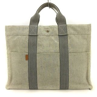 エルメス フールトゥ MM/HERMES トートバッグ キャンバス グレー 仏製