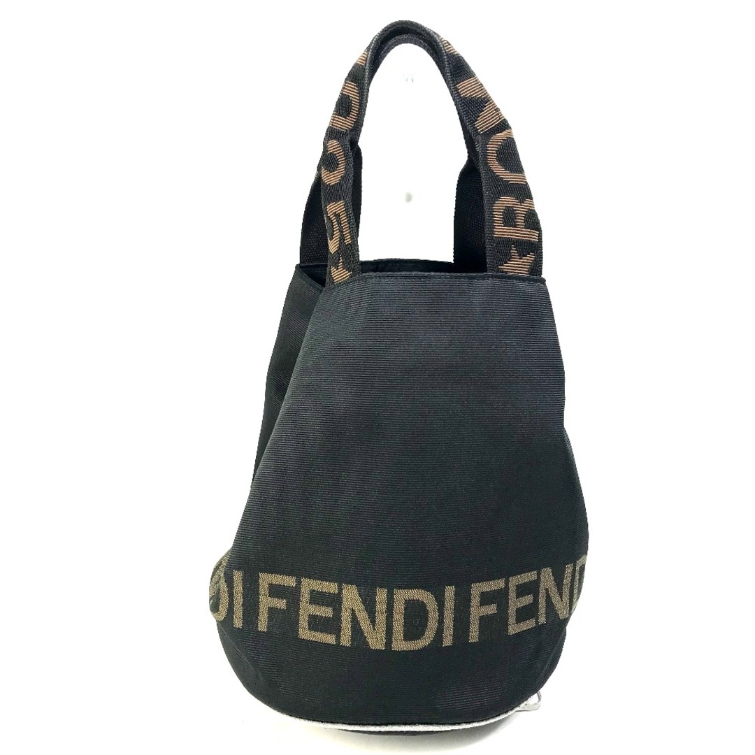 FENDI(フェンディ)のフェンディ FENDI 1925ハンドル 26526 ロゴ バケツ型 トートバッグ ハンドバッグ キャンバス ブラック レディースのバッグ(ハンドバッグ)の商品写真