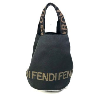 フェンディ(FENDI)のフェンディ FENDI 1925ハンドル 26526 ロゴ バケツ型 トートバッグ ハンドバッグ キャンバス ブラック(ハンドバッグ)