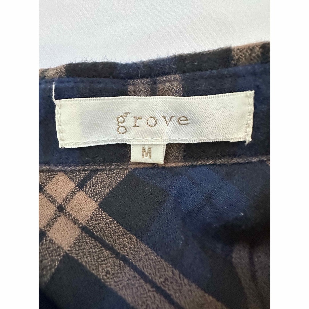 grove(グローブ)のgrove グローブ　ネルシャツ　チェック レディースのトップス(シャツ/ブラウス(長袖/七分))の商品写真