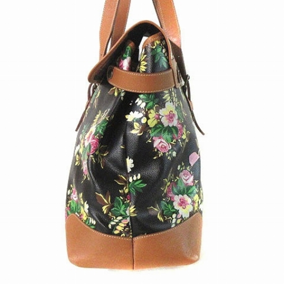KENZO(ケンゾー)のケンゾー ボストンバッグ トートバッグ 花柄 ターンロック 黒 茶 鞄 レディースのバッグ(ボストンバッグ)の商品写真