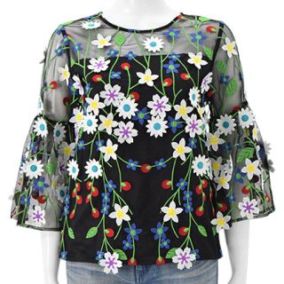 チェスティ(Chesty)の【即完売】新品未使用 チェスティ Tulle Embroidery Tops(シャツ/ブラウス(長袖/七分))