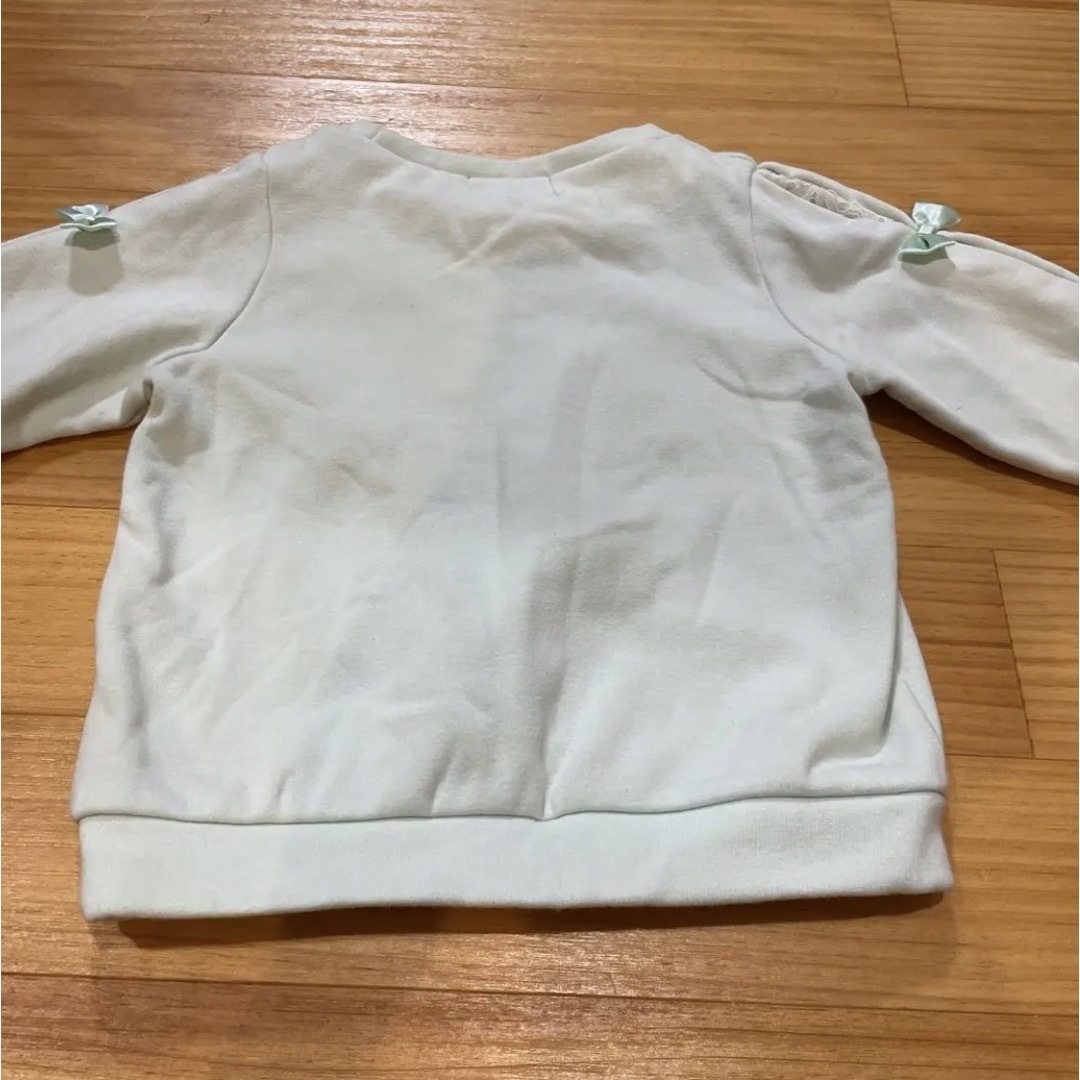 110cm 袖フリル レース 美品 キッズ/ベビー/マタニティのキッズ服女の子用(90cm~)(Tシャツ/カットソー)の商品写真