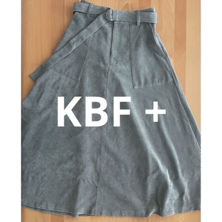 ケービーエフプラス(KBF+)のKBF+ コーデュロイスカート 細畝 古着女子 グリーン(ロングスカート)