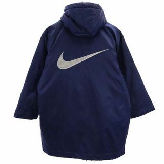 ナイキ(NIKE)のナイキ 90s バックスウォッシュロゴ 中綿コート M ネイビー NIKE 白タグ キッズ 古着 【231030】(コート)