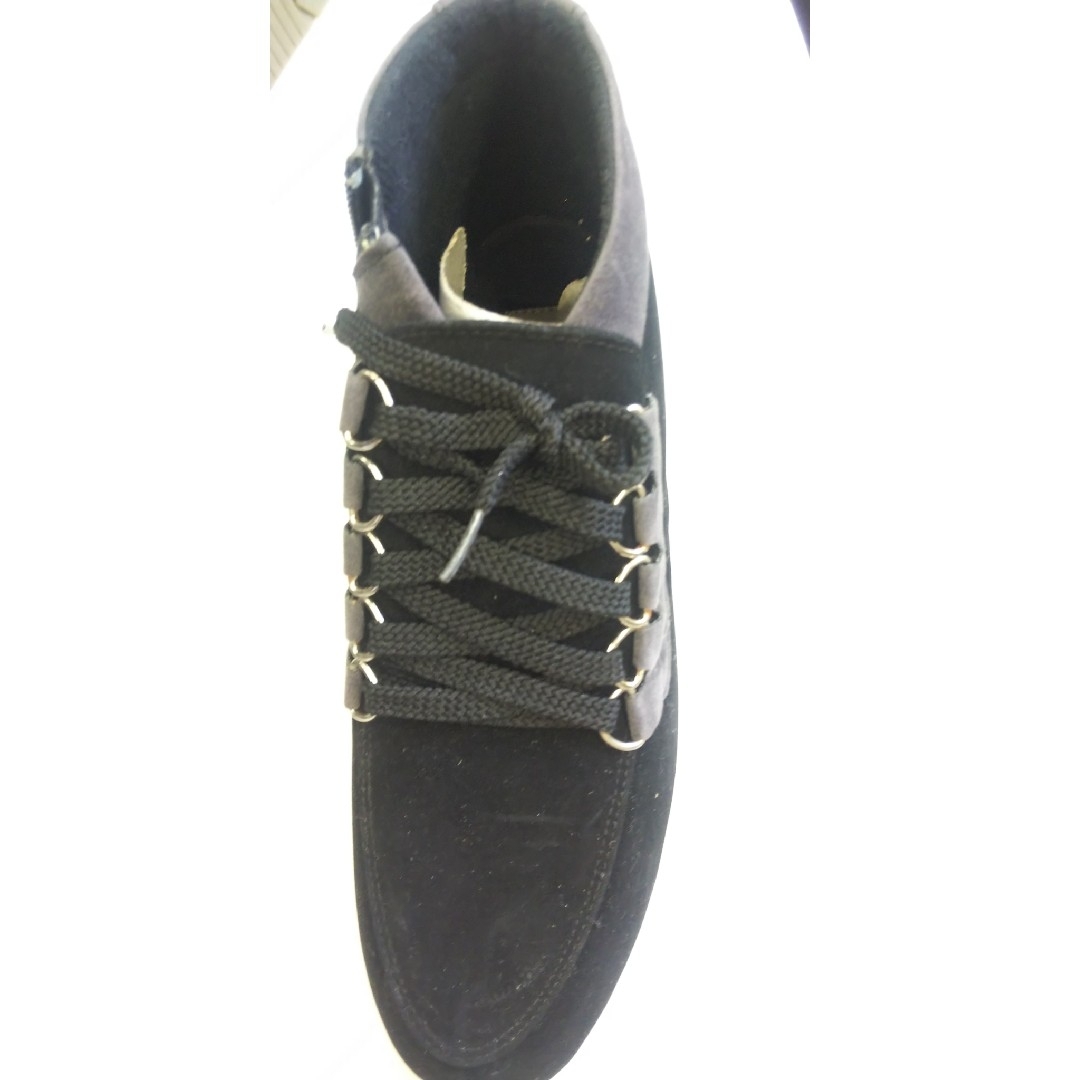スエード調ショートブーツ ブラック 24.5 レディースの靴/シューズ(ブーティ)の商品写真