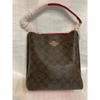 Coach(コーチ)ポピーリキッドグロスレッドトートバッグ