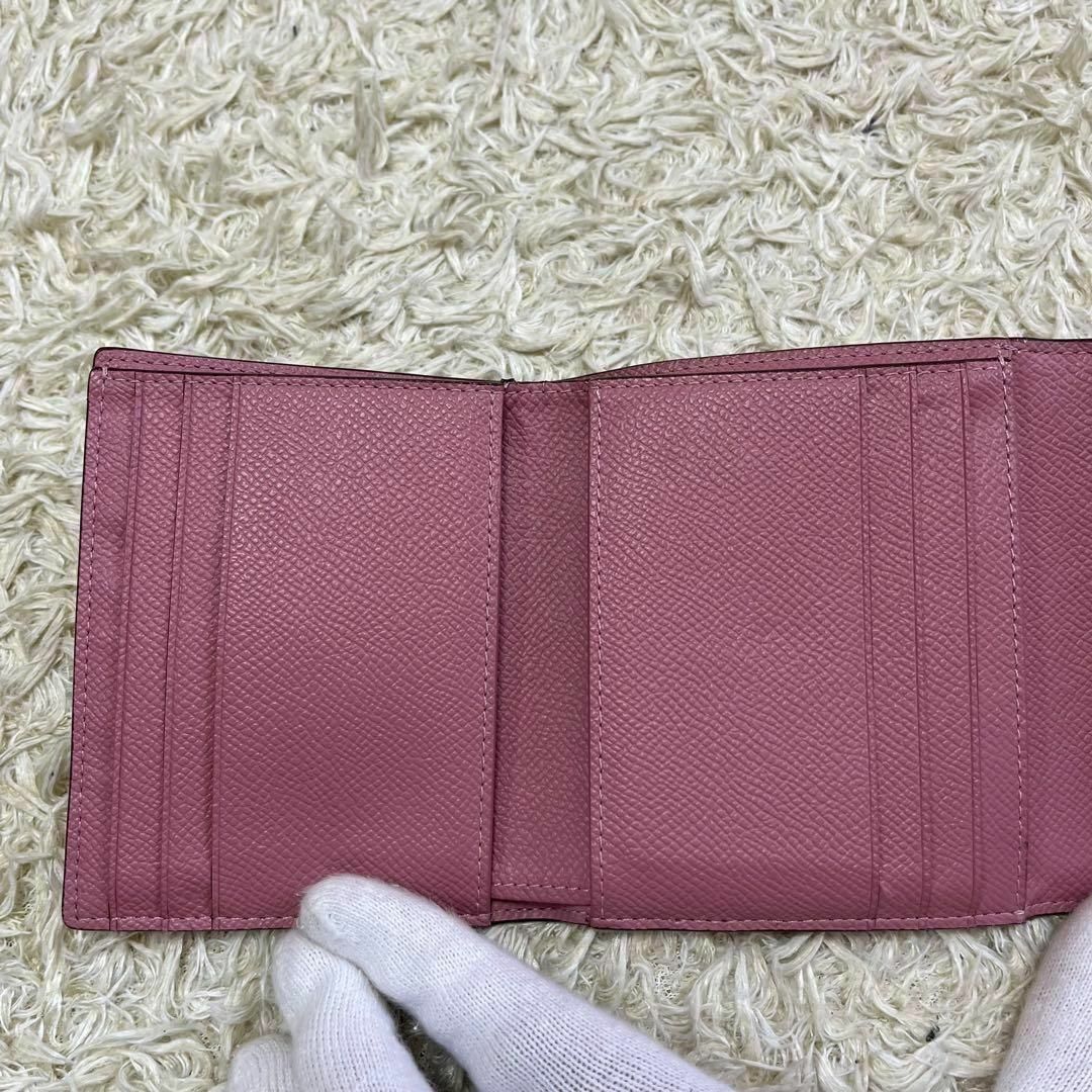極美品✨【コーチ】折り財布 コンパクトウォレット ピンク レザー
