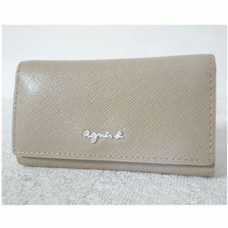 アニエスベー(agnes b.)の良品　アニエスベー　agnes b.　レザー　ベージュ系　４連　キーケース(キーケース)