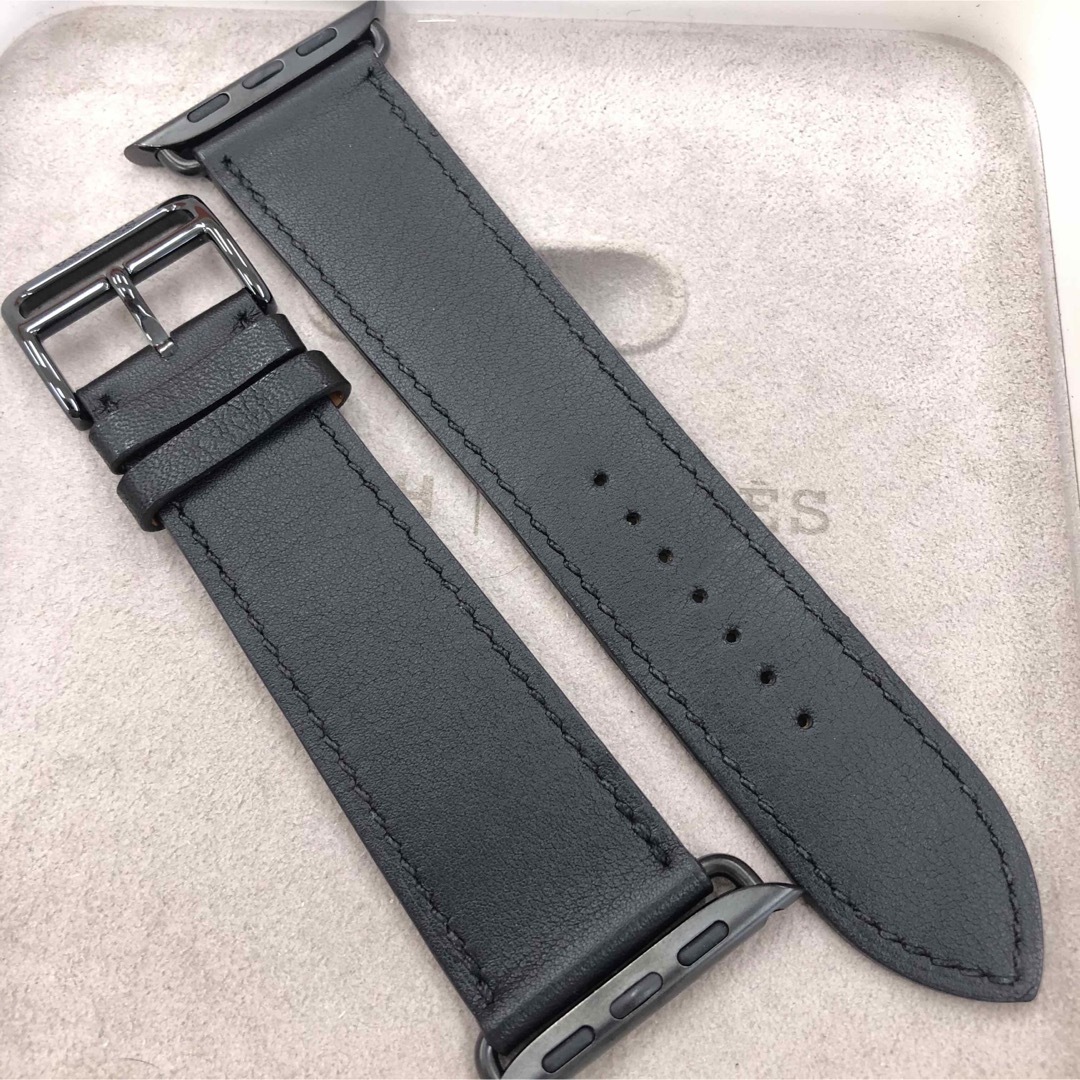Apple Watch - アップルウォッチ 44mm.エルメス 黒レザーベルト