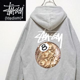 STUSSY ステューシー スウェット 8ボール ストックロゴ 豹柄 ブラック