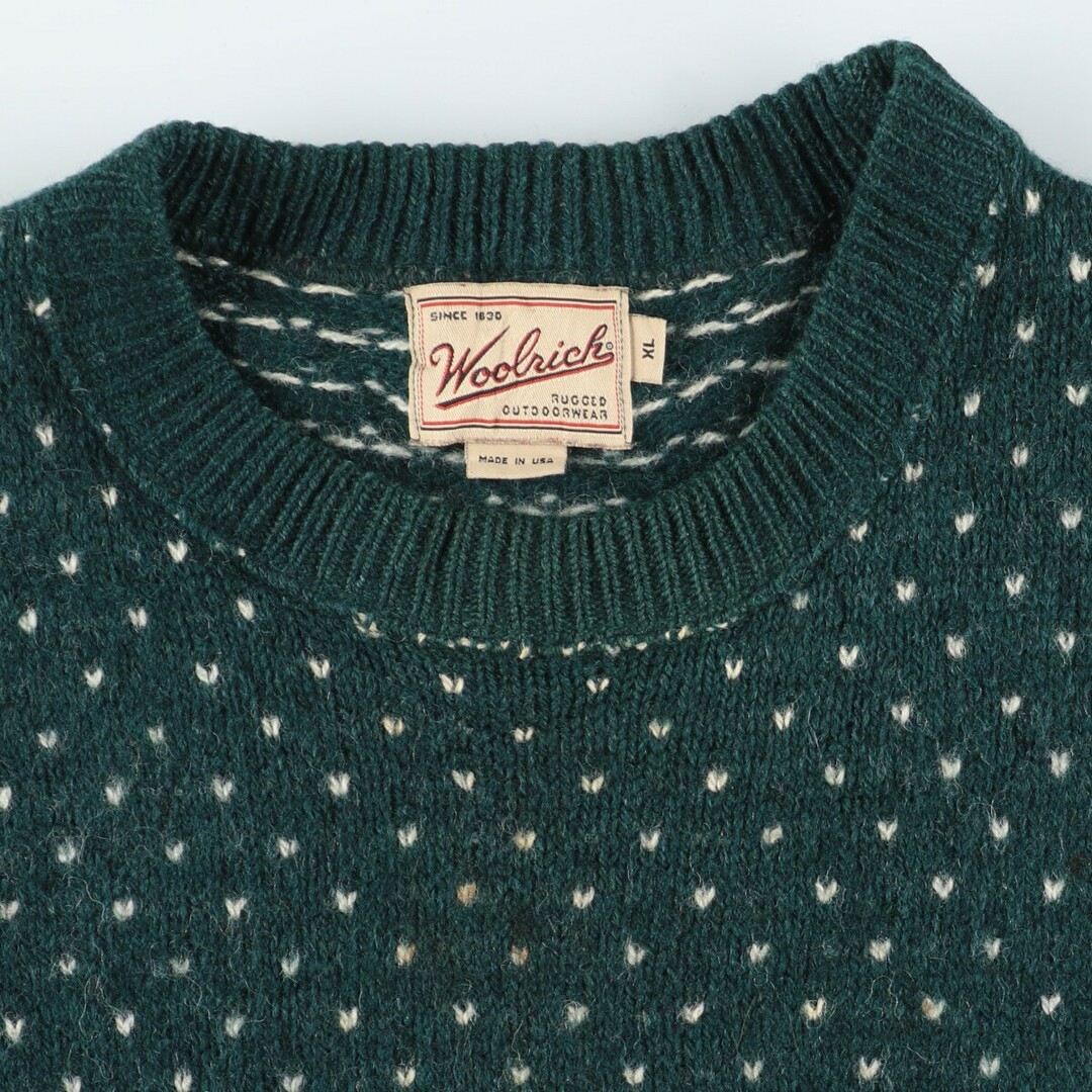 Woolrich ウールリッチ ニットセーター バーズアイ メンズXL