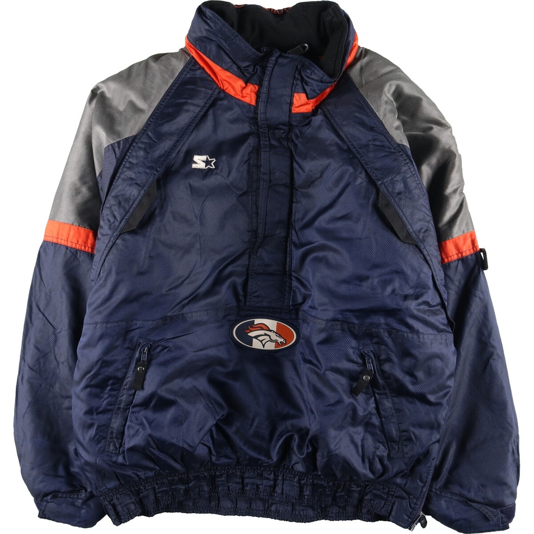 スターター Starter NFL DENVER BRONCOS デンバーブロンコス 中綿入り ハーフジップ ナイロンプルオーバー メンズL /eaa385116eaa385116取扱店