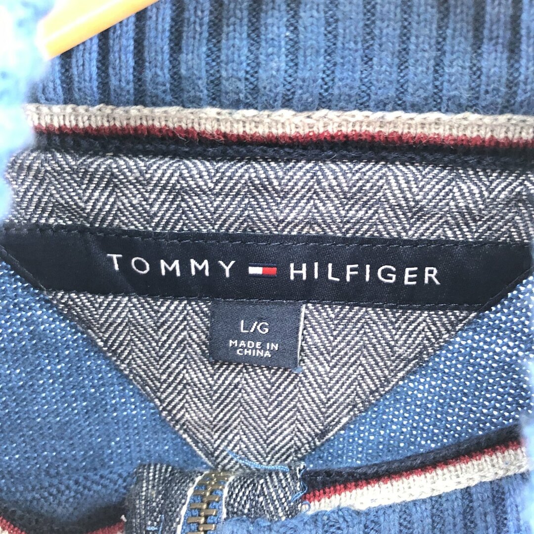 TOMMY HILFIGER(トミーヒルフィガー)の古着 トミーヒルフィガー TOMMY HILFIGER コットンニットハーフジップセーター レディースL /eaa344671 レディースのトップス(ニット/セーター)の商品写真