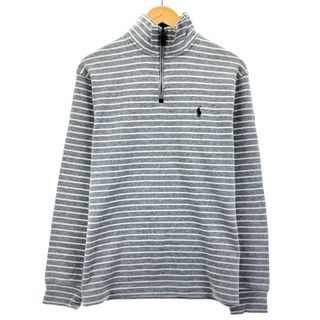 ラルフローレン(Ralph Lauren)の古着 ラルフローレン Ralph Lauren POLO RALPH LAUREN ボーダー柄 ハーフジップスウェットシャツ トレーナー メンズM /eaa330911(スウェット)