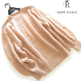 ロペピクニック(Rope' Picnic)の新品ロペピクニックrope picnic モヘヤ混透かし編みふんわりニット/PK(ニット/セーター)