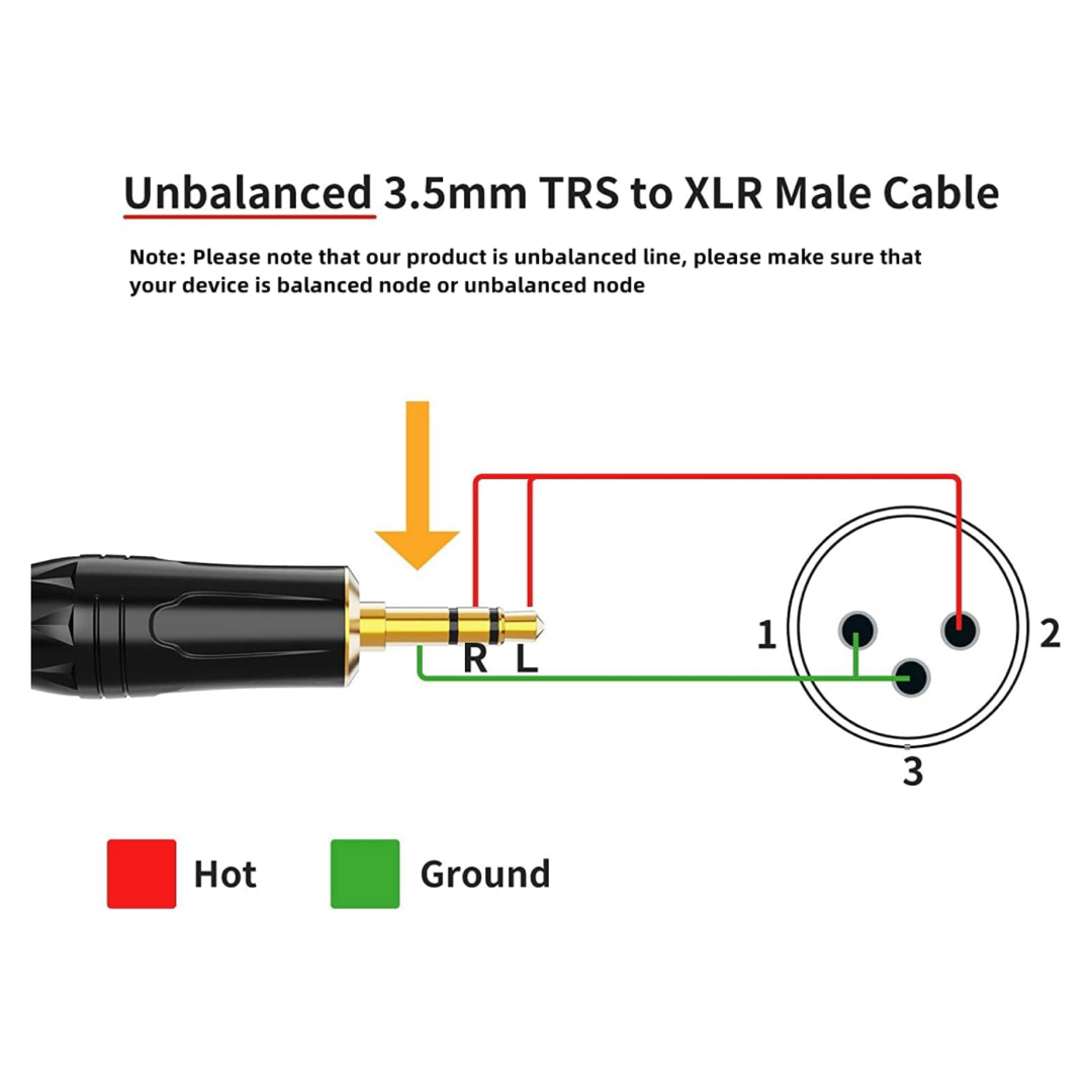 変換ケーブル3.5mm (1/8 Inch) ステレオto XLR 3Mブラック 楽器のレコーディング/PA機器(ケーブル)の商品写真