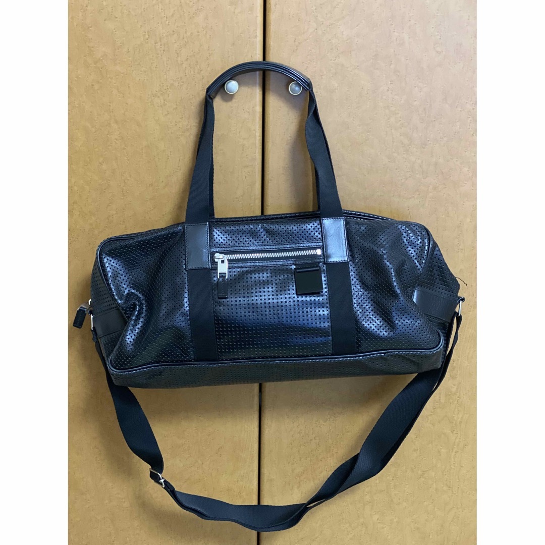 【限定価格】DIOR HOMME ディオール・オム ボストンバッグ ドラム 2WAY ハンドバッグ ショルダーバッグ ロゴ総柄 かばん 鞄 キャンバス  レザー   ブラック 黒 シルバー金具 メンズ 定番【品】