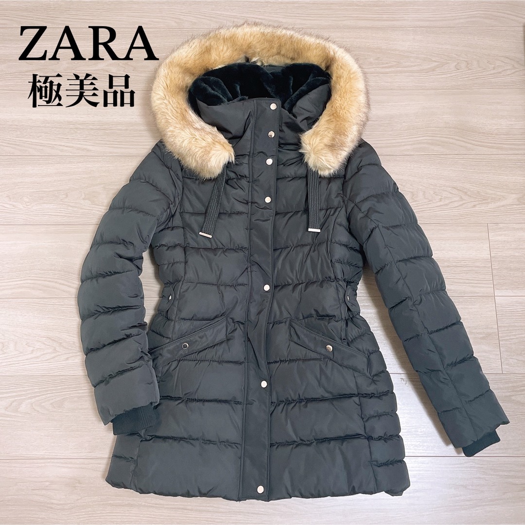 ZARA - ほぼ未使用 ZARA ダウンコート ファー ボアS 黒の通販 by koko