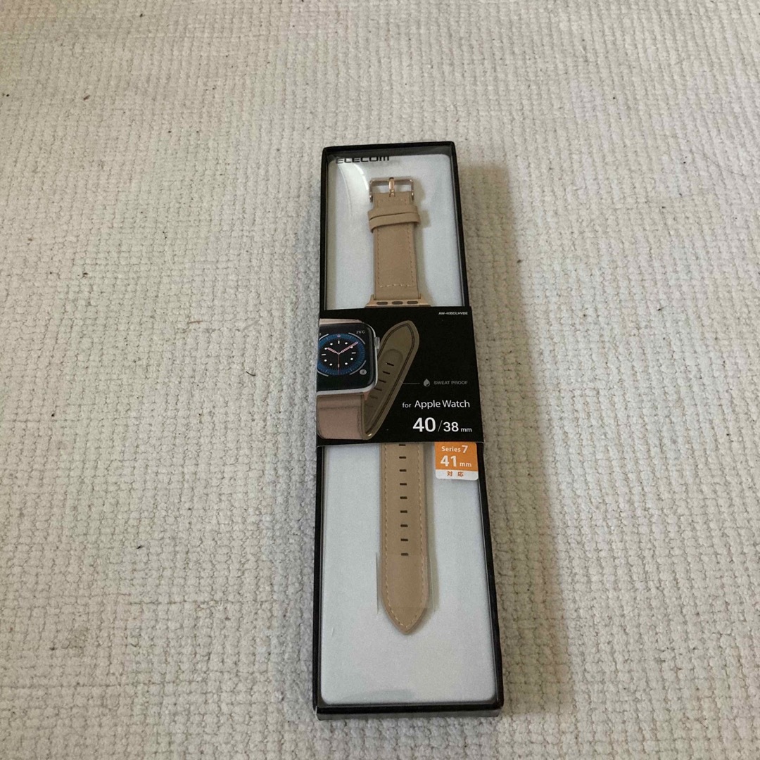 ELECOM(エレコム)のApple Watch用40.38mm ベルトおしゃれ ベージュ スマホ/家電/カメラのスマホアクセサリー(その他)の商品写真